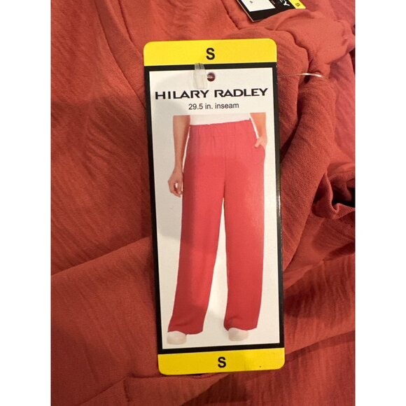 Womens Wide-Leg Elastic Waist Pants CORAL Color Comfortable Fit SMALL - Picture 8 of 12